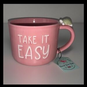 Turtle Coffee Mug Take It Easy Pink Tea New